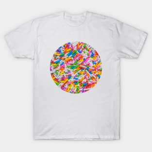 Rainbow Sprinkles Photograph Circle T-Shirt